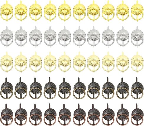 PATIKIL Metal Brad Fasteners, 50 Pcs Mini Brad Split Pins Brad Paper Fasteners Metal Pull Ring Handle for Decoration Accessories Art DIY Crafts, Mix Colors in Kuwait