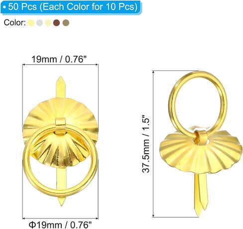 PATIKIL Metal Brad Fasteners, 50 Pcs Mini Brad Split Pins Brad Paper Fasteners Metal Pull Ring Handle for Decoration Accessories Art DIY Crafts, Mix Colors in Kuwait