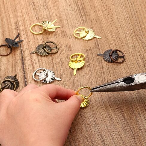 PATIKIL Metal Brad Fasteners, 50 Pcs Mini Brad Split Pins Brad Paper Fasteners Metal Pull Ring Handle for Decoration Accessories Art DIY Crafts, Mix Colors in Kuwait