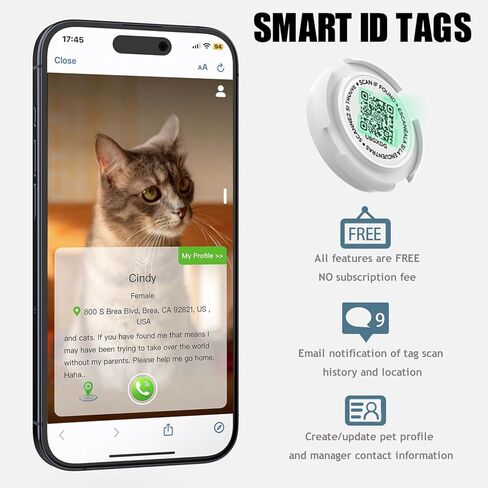 طوق القطط المضاد للماء ، طوق طوق Airtag Cat خفيف الوزن مع علامة معرف QR وعاكس لعلامة Apple Air ، حامل تعقب GPS المخفي مع علامة اسم PET Code للقطط ، القطط (9-13 بوصة) in Saudi Arabia