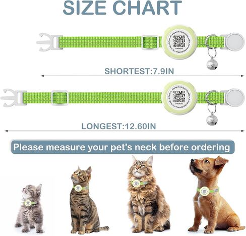 Waterproof Airtag Cat Collar, Lightweight Breakaway Cat Airtag Collar with QR ID Tag & Reflective for Apple Air tag, Hidden GPS Tracker Holder with QR Code Pet Name Tag for Cats, Kittens (9-13inch) in Saudi Arabia