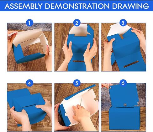 24 Pcs Raffle Boxes Cardboard Box with Slot for Ticket and Removable Header, 6.5 x 4.5 x 4.5 Inch Ballot Box Donation Box Charity Box for Collecting Business Card Voting Contest(Blue, 24 PCS) in Saudi Arabia