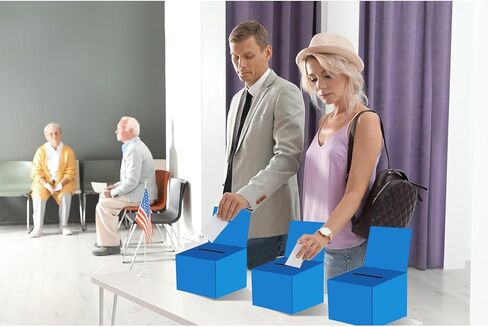 24 Pcs Raffle Boxes Cardboard Box with Slot for Ticket and Removable Header, 6.5 x 4.5 x 4.5 Inch Ballot Box Donation Box Charity Box for Collecting Business Card Voting Contest(Blue, 24 PCS) in Saudi Arabia