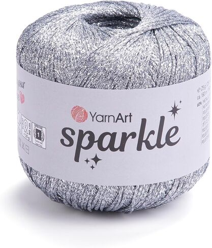 YarnArt Sparkle Metallic Shiny Yarn, 60% Metallic Polyester 40% Polyamide, 25g, 160m, 2.5mm Needles & 3mm Hooks (1300) in Saudi Arabia