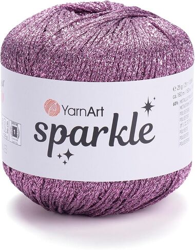 YarnArt Sparkle Metallic Shiny Yarn, 60% Metallic Polyester 40% Polyamide, 25g, 160m, 2.5mm Needles & 3mm Hooks (1300) in Saudi Arabia
