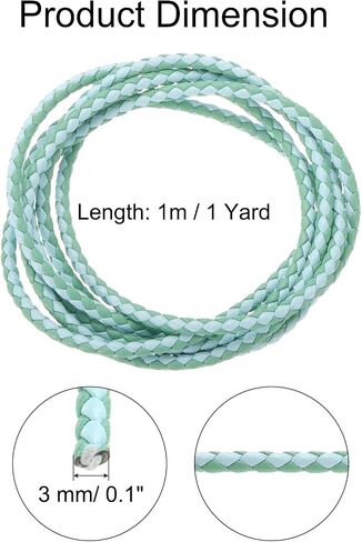 uxcell Braided Leather Cords, Round Leather Strap, Soft Jewelry Leather Rope for Jewelry Making, Tie Making, Necklaces (3mm, 2 Yards, Rose Red, Pink) in Saudi Arabia