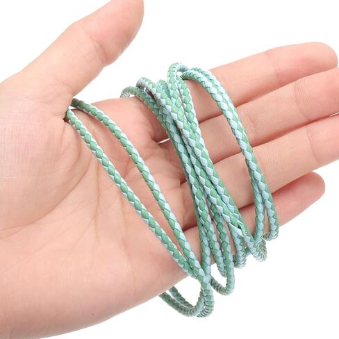 uxcell Braided Leather Cords, Round Leather Strap, Soft Jewelry Leather Rope for Jewelry Making, Tie Making, Necklaces (3mm, 2 Yards, Rose Red, Pink) in Saudi Arabia
