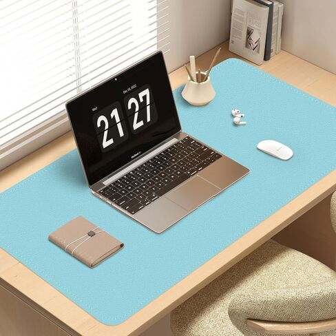 Bleswin Double-Sided Desk Mat, 23.6''×13.8'', PU Leather Mouse Pad, Waterproof Desk Pad, Laptop Leather Desk Mat, Protector for Keyboard and Mouse for Office and Home (Purple+Pink) in Kuwait