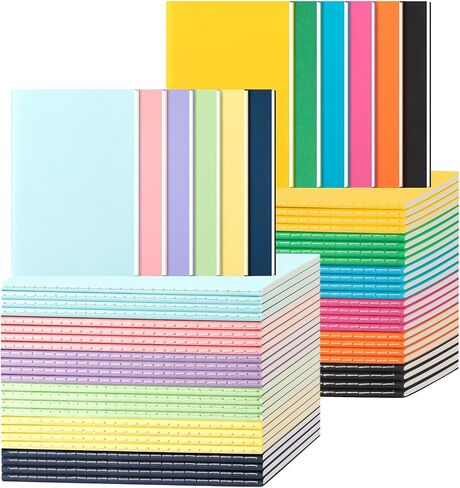 24 Pack Colorful Lined Notebooks for Writing, Journals Bulk, A5 Composition Books, 8.3x5.5 Inch, 60 Pages, 30 Sheets Sketchbooks for Office School Travel Supplies (Lined-24 pack, 12 Colors) in Saudi Arabia