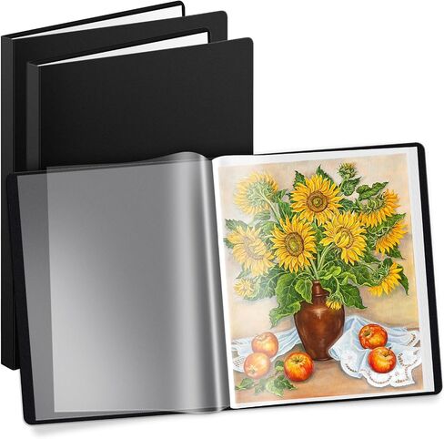3 Pcs 11"x14" Art Portfolio Binder with Plastic Sleeves Large Portfolio Folder Binder with Clear Sheet Protectors, Display 24 Pocket 48 Pages for Artwork Storage, Document Paper Organizer in Saudi Arabia