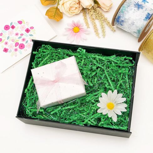 8oz Yellow Crinkle Cut Paper Shred Filler, Iridescent Easter Grass Confetti Shredded Paper for Gift Baskets Boxes Filling, Birthday Wedding Valentines Day Decoration in Kuwait