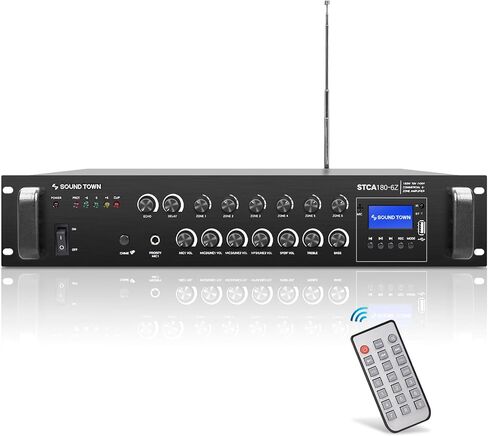 Sound Town 60W 2-Zone 70V/100V Commerical Power Amplifier with Bluetooth, Aluminum, for Restaurants, Lounges, Bars, Pubs, Schools and Warehouse (PAC80-2) in Kuwait