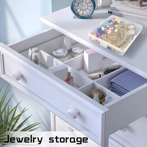 DUOFIRE Two Layers Compartment Organizer Box Plastic Organizer Box Plastic Jewelry Organizer Box Craft Storage Containers Storage Box for Accessories, Cosmetic, Toy, Jewelry Beads, Tapes (5+1 Grid) in Kuwait