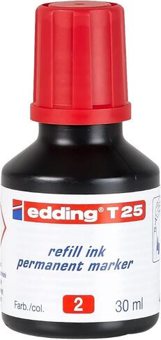 قلم إعادة تعبئة الحبر الدائم edding T 25 - وردي - 30 مل - مع نظام توزيع القطرات، لإعادة تعبئة جميع أقلام التحديد الدائمة تقريبًا in Kuwait