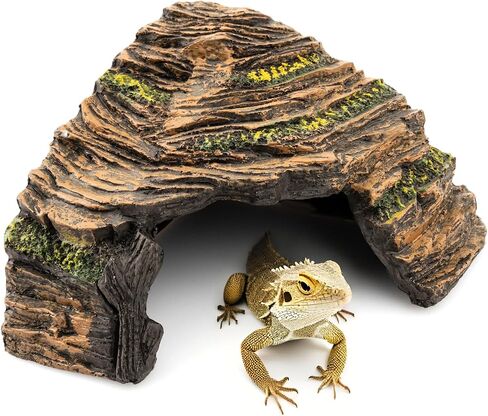 Reptile Hide Cave - Naturalistic Terrarium Décor for Reptiles and Amphibians, Safe & Comfortable Hideout in Kuwait
