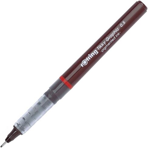 rOtring Tikky Fine Liner Fiber Tip Graphic Pen, 0.3 mm, Black Ink (1904753) in Saudi Arabia
