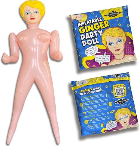 merrimix - Ginger Inflatable Blow Up Doll Gag Gifts for Men, Bachelor Party Favors and Decorations Accessories Bachelorette, Packaging Not Included in Kuwait