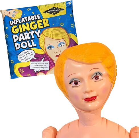 merrimix - Ginger Inflatable Blow Up Doll Gag Gifts for Men, Bachelor Party Favors and Decorations Accessories Bachelorette, Packaging Not Included in Kuwait