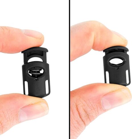 SGT KNOTS Toaster Ellipse Spring Cord Lock - Plastic Toggle Stopper for Paracord, Drawstrings & More (10 Pack, Black) in Saudi Arabia