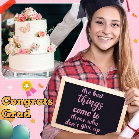 Feifeiya 36 PCS DIY Cap Cap Decorations Kit Complication Chofs Faux Flower Heads Inspirational Tregues Quotes Plitt in Kuwait