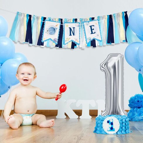 Highchair Banner 1st Birthday Girl Floral and Butterfly Fairy Theme Party Decoration One Photo Background in Saudi Arabia