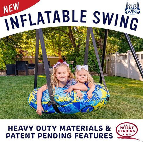 Air Swing Giant 42 "Saucer Saucer Saucer قابلة للتنفيذ أرجوحة داخلية في الهواء الطلق ، أو صالة ألعاب رياضية في الغابة ، أو شجرة الأعمار 3+ غطاء محمي بالأشعة فوق البنفسجية الأنبوب القابل للتعديل. in Saudi Arabia