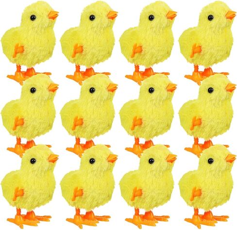 IMIKEYA 12PCS Wind Up Chicks Toys: Wind-Up Chicken Toy Plush Chicks Jumping Chick Wind Up Toys Wind Up Toys for Kids Toddlers Easter Egg Hunt Basket Stocking Goodie Bags Easter Party Favors in Saudi Arabia