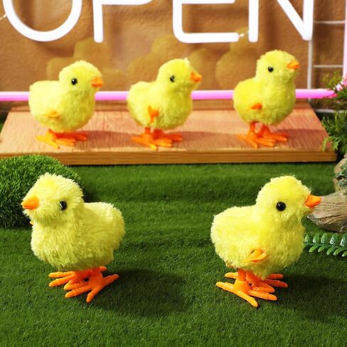 IMIKEYA 12PCS Wind Up Chicks Toys: Wind-Up Chicken Toy Plush Chicks Jumping Chick Wind Up Toys Wind Up Toys for Kids Toddlers Easter Egg Hunt Basket Stocking Goodie Bags Easter Party Favors in Saudi Arabia