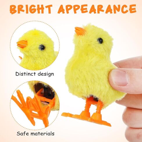 IMIKEYA 12PCS Wind Up Chicks Toys: Wind-Up Chicken Toy Plush Chicks Jumping Chick Wind Up Toys Wind Up Toys for Kids Toddlers Easter Egg Hunt Basket Stocking Goodie Bags Easter Party Favors in Saudi Arabia