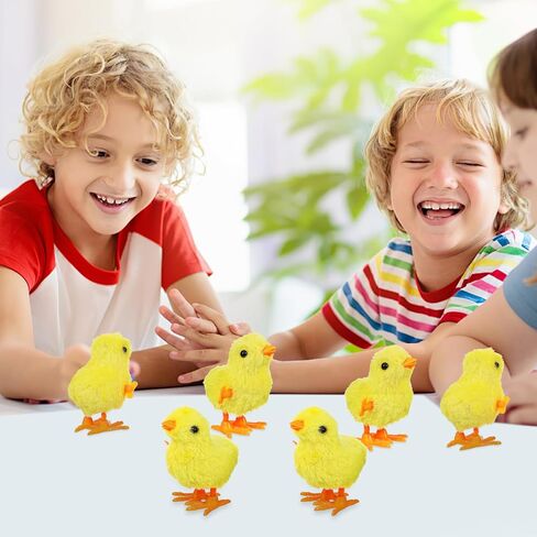 IMIKEYA 12PCS Wind Up Chicks Toys: Wind-Up Chicken Toy Plush Chicks Jumping Chick Wind Up Toys Wind Up Toys for Kids Toddlers Easter Egg Hunt Basket Stocking Goodie Bags Easter Party Favors in Saudi Arabia