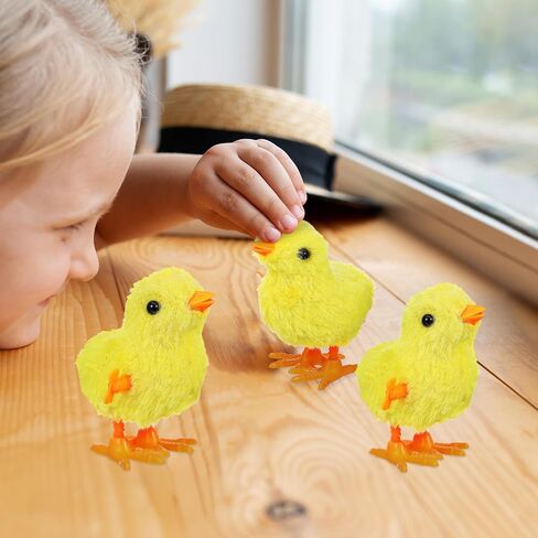 IMIKEYA 12PCS Wind Up Chicks Toys: Wind-Up Chicken Toy Plush Chicks Jumping Chick Wind Up Toys Wind Up Toys for Kids Toddlers Easter Egg Hunt Basket Stocking Goodie Bags Easter Party Favors in Saudi Arabia