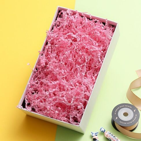 50g Raffia Paper Crred Crinkle Cut ، من أجل هدية عيد الفصح ، قم بتجميع التغليف DIY Diy Decoration (Pink) in Kuwait