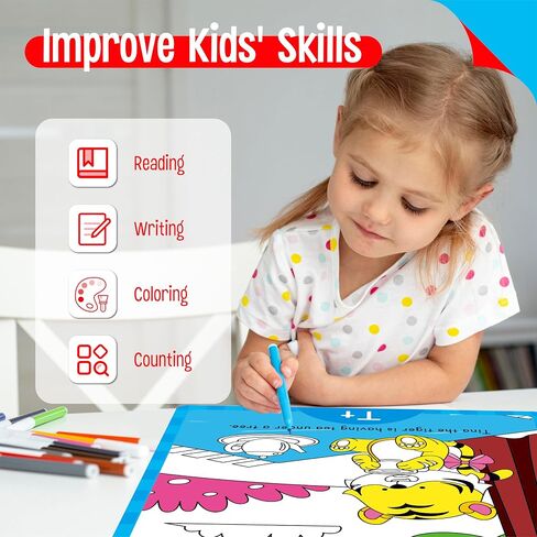 26 PCS Handwriting Drawing Practice Cards, Alphabet Write and Wipe Tracing Flashcards Double-Sided Dry Erase Reusable Painting Coloring Cards Early Learning Montessori Toy for Toddlers, Preschoolers in Kuwait