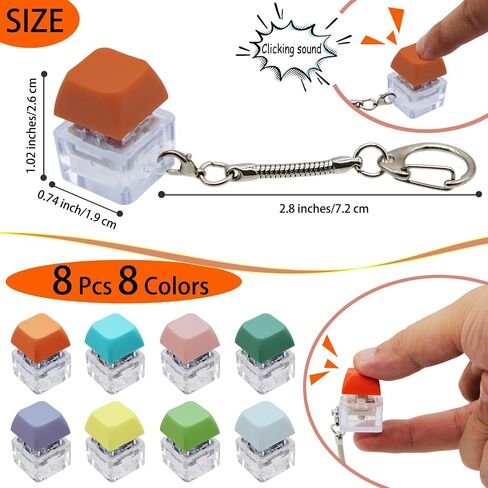 3 Pack Keyboard Fidget Toys, Keyboard Button Decompression Toys, Fidget Keychain of 4 Colors Keyboard Clicker, Keyboard Keychain Stress Relief Toy, ADHD Stress Relief Finger Toy in Kuwait