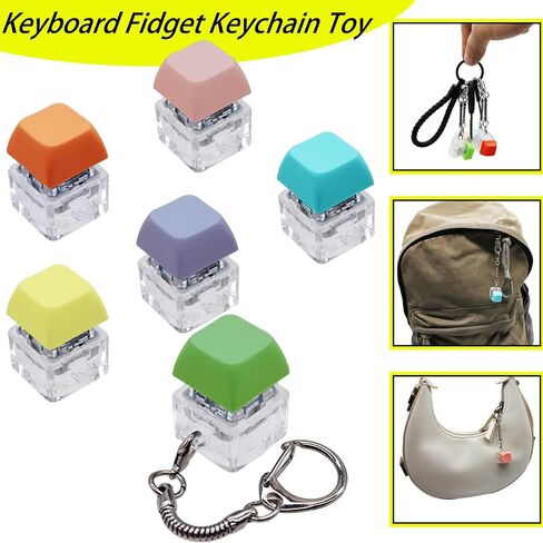 3 Pack Keyboard Fidget Toys, Keyboard Button Decompression Toys, Fidget Keychain of 4 Colors Keyboard Clicker, Keyboard Keychain Stress Relief Toy, ADHD Stress Relief Finger Toy in Kuwait