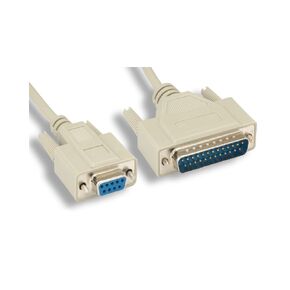 KENTEK 6 Feet FT DB9 Female to DB25 Male Serial RS-232 Cable Adapter Cord at Modem 28 AWG F/M Molded D-SUB 9 to 25 Pin for PC Mac Serial Device