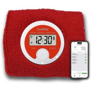 Vibrating Alarm Clock Sweatband, Silent Wake Yourself Up Wristband Vibrating Alarm Watch for Couples, Students, Easy to Set on User-Friendly App, Hearing Impaired, USB Chargeable (red)