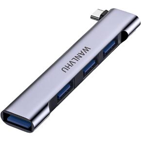 USB C Hub for Laptop, Portable USB C Splitter Multiport Adapter with Type-C Charging Port and USB 3.0 Port for MacBook Pro/Air, Surface Pro, Keyboard, Flash Drive (USB C Hub with Charging Port)