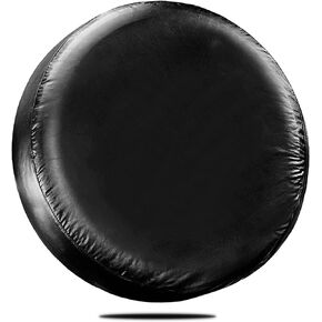 WSSROGY PU Leather Spare Tire Cover Protectors Universal Fit for RV, SUV, Truck,Trailer (Black, 14 inch for Diameter 23" - 27")