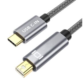 USB C to Mini DisplayPort Cable, Thunderbolt 3 Cable to Mini DP 6.6FT/2m, Compatible for MacBook Pro/Air 2024-2016, Surface Book2, Galaxy S21/9/10/20 (NOT Thunderbolt 2)