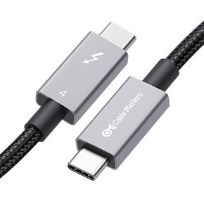 Cable Matters [Intel Certified] Braided 40Gbps Thunderbolt 4 Cable 3.3ft Black, with 240W Charging Power Delivery and 8K Video - Fully Compatible with Thunderbolt 3, USB 4 for Apple MacBook Pro, iMac