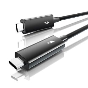 [Intel Certified] Thunderbolt 3 Cable 2.3ft/0.7m, 40Gpbs,100W/5A Charging, Durable USB C to USB C Cable, Compatible with Type-C MacBooks, Docking, Dell, iPad Air 4, Pro 2020
