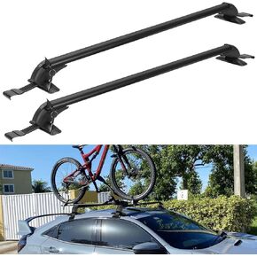 Car Roof Rack Cross Bar with Anti-Theft Lock Adjustable Window Frame for Bike Kayak Cargo Luggage, Distance Between The Rain Gutters is 42.91in to 44.88in(2PCS)