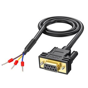 DB9 Male Connector RS232 Serial Extension Cable,D-SUB 9-Pin Male Adapter to Bare Wire, 9 Wire All Provided with Wiring Terminals-Black (DB9 Male 5FT)