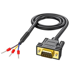 DB9 Male Connector RS232 Serial Extension Cable,D-SUB 9-Pin Male Adapter to Bare Wire, 9 Wire All Provided with Wiring Terminals-Black (DB9 Male 5FT)