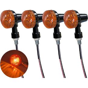 Universal 4Pcs Motorcycle Turn Signals LED Chrome Front Rear Lights Blinker 12V Compatible with Honda Kawasaki Suzuki Yamaha Harley (Silver)