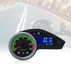 عداد سرعة الدراجة النارية من كاولالي، 12000 دورة في الدقيقة، عداد مسافات LCD رقمي عالمي، عداد سرعة الدوران، عداد سرعة الدوران، لوحة القيادة، عداد السرعة للبرازيل 250 RPS Hawk 250 in Kuwait