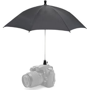 Large Size DSLR Camera Hot Shoe Umbrella Rain Cover Protector 360 Adjustable Sunshade Camera Umbrella Camera Accessories Camera Gear Photography Accessories with Carry Bag Black