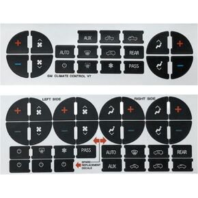 2 Packs AC Dash Button Repair Kit -Compatible with Chevy, Best for Fixing Ruined Faded A/C Control Buttons - Decal Replacement Fits Suitable to for 07-14 GM Vehicles - Car SUV Van Truck Accessories