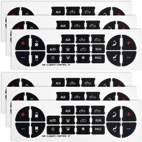 PAGOW 8 Sheets Replacement AC Dash Button Repair Sticker for Chevy SUV Fixing Ruined Faded Control Radio Decal Truck Accessories,2 Styles